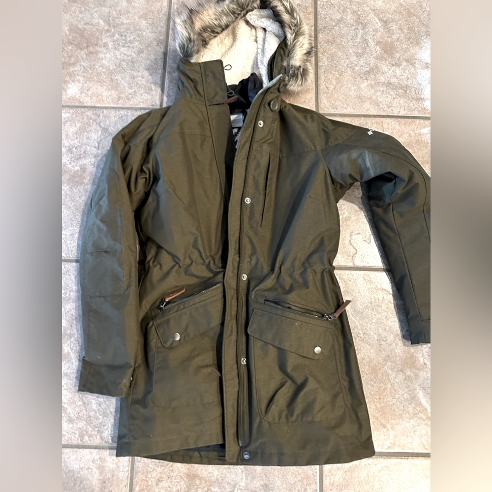Columbia Omni reflective 3 in 1 olive green coat